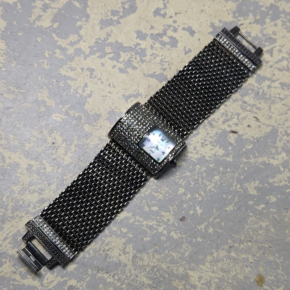 Vintage Savina JW1779 Rhinestone Watch -Austrian Rhine Stones, Rhodium Japan Mov